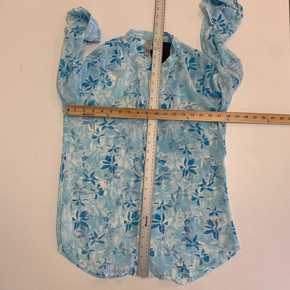 Kut from the Kloth Blouse Womens XS Extra Small Floral Button Front Shirttail - Picture 8 of 10